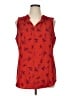 CAbi Red Sleeveless Button-Down Shirt Size XL - photo 1