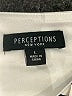 Perceptions Stripes White Casual Dress Size L - photo 7