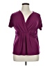George Burgundy Purple Short Sleeve Blouse Size XL - photo 1