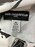 Karl Lagerfeld Paris 100% Polyester Print Silver Long Sleeve Blouse Size M - photo 7