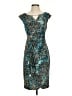 Connected Apparel Paisley Teal Cocktail Dress Size 4 - photo 1