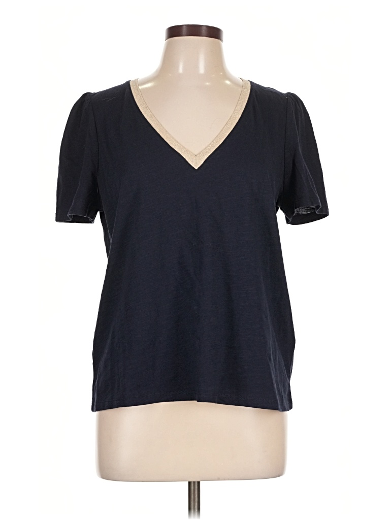 Pre-owned Boden Short Sleeve Top Black V-neck Tops