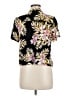 Volcom 100% Viscose Floral Black Short Sleeve Blouse Size 8 - photo 2