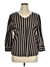 Adrianna Papell Stripes Black 3/4 Sleeve Blouse Size XL - photo 1