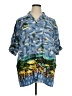 Assorted Brands 100% Rayon Tropical Blue Short Sleeve Button-Down Shirt Size XL - photo 1