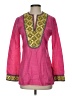 Tory Burch 100% Linen Pink 3/4 Sleeve Blouse Size 2 - photo 1