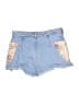 Pilcro 100% Cotton Graphic Blue Denim Shorts Size 25 waist - photo 2