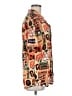 Assorted Brands 100% Polyester Print Orange Short Sleeve Blouse Size M - photo 4