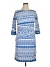 J. McLaughlin Print Blue Casual Dress Size XL - photo 1