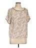 Alfani 100% Polyester Tan Ivory Short Sleeve T-Shirt Size 12 Petite - photo 1