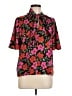 MNG 100% Polyester Floral Pink Short Sleeve Blouse Size M - photo 1