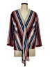 Takara 100% Polyester Stripes Blue 3/4 Sleeve Blouse Size L - photo 1