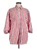 Universal Thread 100% Cotton Stripes Red 3/4 Sleeve Button-Down Shirt Size M - photo 1