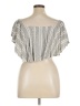 Angie 100% Rayon Silver Short Sleeve Blouse Size L - photo 2