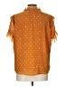 Point Sur 100% Polyester Polka Dots Orange Short Sleeve Blouse Size L - photo 2