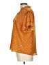 Point Sur 100% Polyester Polka Dots Orange Short Sleeve Blouse Size L - photo 5