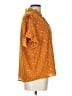 Point Sur 100% Polyester Polka Dots Orange Short Sleeve Blouse Size L - photo 4