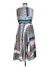 Dana Buchman 100% Polyester Print Blue Casual Dress Size 10 - photo 1