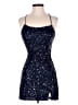 Scala 100% Polyester Solid Blue Cocktail Dress Size 2 - photo 1