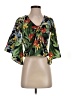 Zara Basic Green Short Sleeve Blouse Size XS - photo 1
