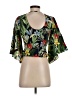 Zara Basic Green Short Sleeve Blouse Size XS - photo 2