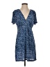 MNG Print Blue Casual Dress Size 4 - photo 1