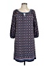 Max Studio Argyle Aztec Or Tribal Print Checkered-gingham Chevron-herringbone Blue Casual Dress Size M - photo 1