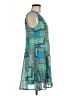 Pink Owl 100% Polyester Graphic Teal Casual Dress Size M - photo 4