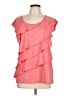 Rafaella Pink Short Sleeve Top Size L - photo 1