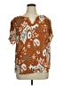 DR2 100% Polyester Brown Short Sleeve Blouse Size XL - photo 1