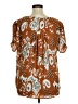 DR2 100% Polyester Brown Short Sleeve Blouse Size XL - photo 2