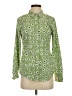 Halogen Print Green Long Sleeve Blouse Size S - photo 1