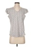 Adrianna Papell Silver Short Sleeve Top Size S - photo 1