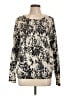 Amicale 100% Cashmere Animal Print Ivory Cashmere Pullover Sweater Size L - photo 1