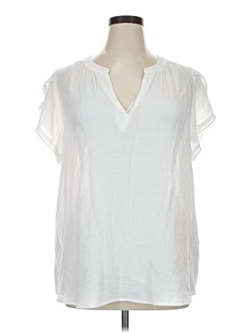 Peach Short Sleeve Blouse (view 1)