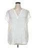 Peach White Short Sleeve Blouse Size 1X - photo 1