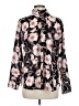 Allison Joy 100% Polyester Floral Black Long Sleeve Blouse Size M - photo 2