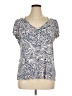 Chaps Blue Short Sleeve Blouse Size XL - photo 1