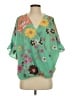Umgee 100% Polyester Green 3/4 Sleeve Blouse Size S - photo 1