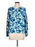 Lands' End 100% Cotton Print Blue Pullover Sweater Size L (petite) - photo 1