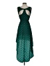 Soprano 100% Polyester Chevron-herringbone Teal Cocktail Dress Size XS - photo 2