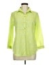Lands' End 100% Baumwolle Green 3/4 Sleeve Button-Down Shirt Size 8 - photo 1