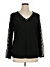 89th & Madison Black Long Sleeve Blouse Size XL - photo 1