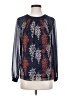 Boden 100% Polyester Floral Blue Long Sleeve Blouse Size 2 - photo 1