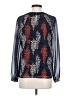 Boden 100% Polyester Floral Blue Long Sleeve Blouse Size 2 - photo 2