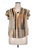 DKNY 100% Polyester Gold Short Sleeve Blouse Size XL - photo 1