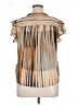 DKNY 100% Polyester Gold Short Sleeve Blouse Size XL - photo 2