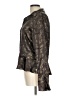Allison Taylor 100% Polyester Metallic Black Long Sleeve Blouse Size L - photo 5