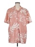 Shein Tropical Pink Short Sleeve Button-Down Shirt Size M - photo 1