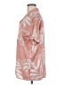 Shein Tropical Pink Short Sleeve Button-Down Shirt Size M - photo 5